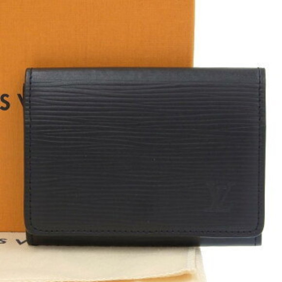 Louis Vuitton Epi Envelope Carte Visite Business Card Holder Black Bag - Picture 1 of 8